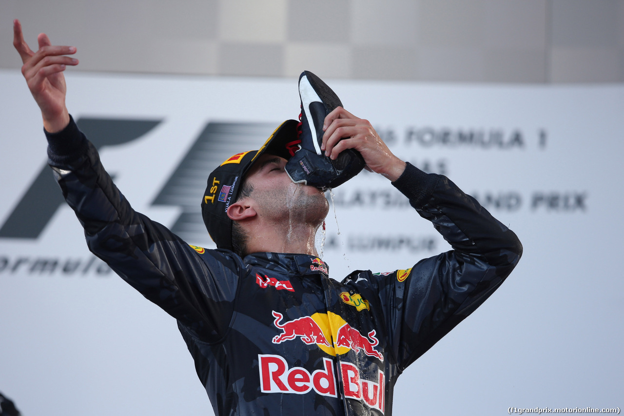 GP MALESIA, 02.10.2016 - Gara, Daniel Ricciardo (AUS) Red Bull Racing RB12 vincitore