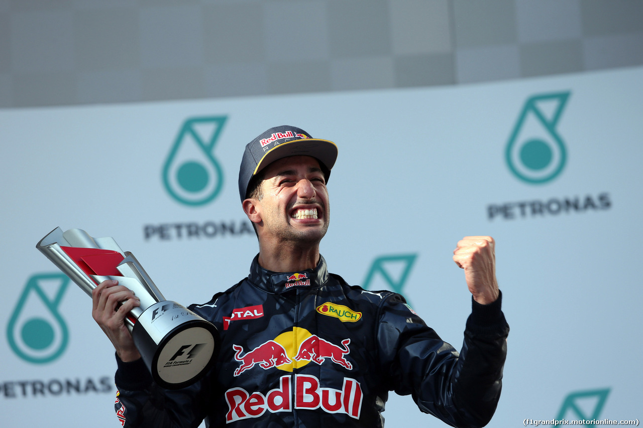 GP MALESIA, 02.10.2016 - Gara, Daniel Ricciardo (AUS) Red Bull Racing RB12 vincitore