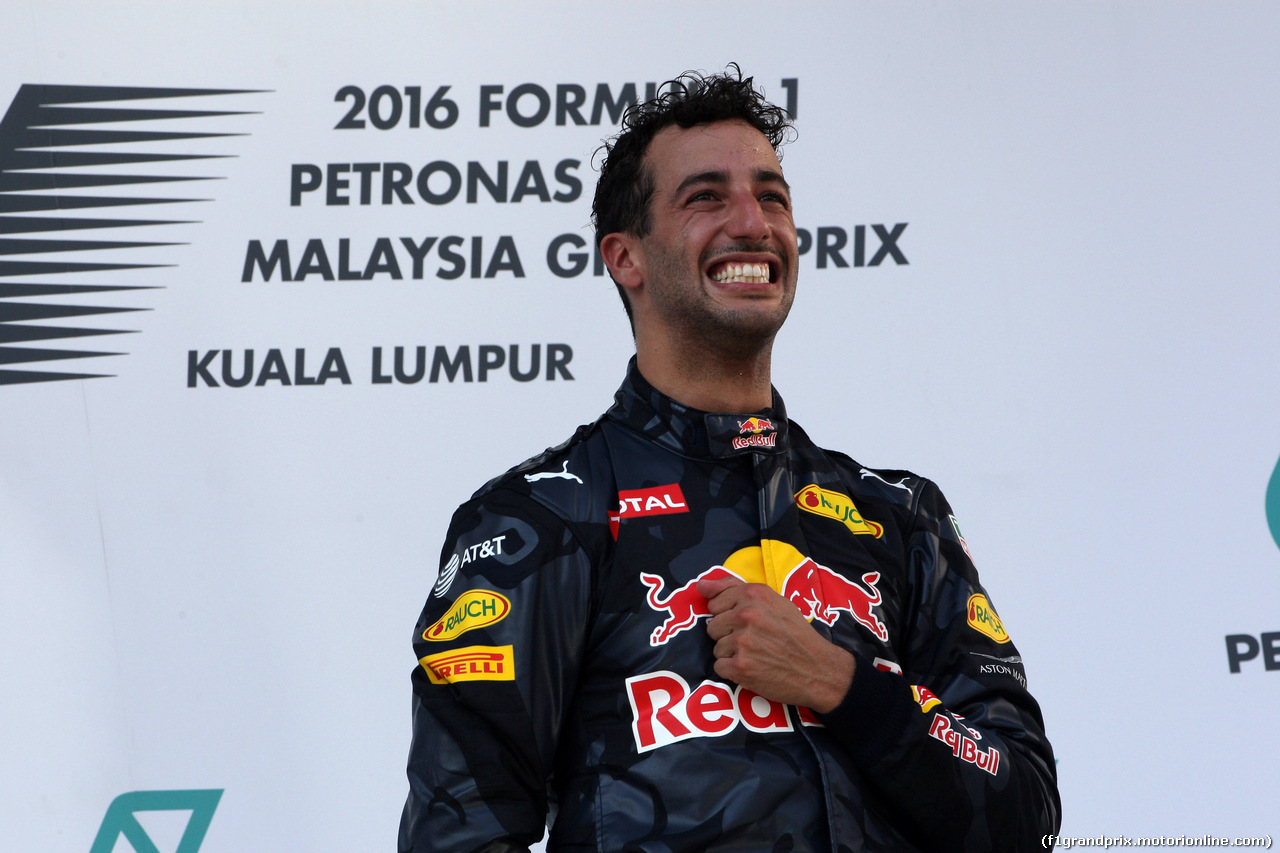 GP MALESIA, 02.10.2016 - Gara, Daniel Ricciardo (AUS) Red Bull Racing RB12 vincitore