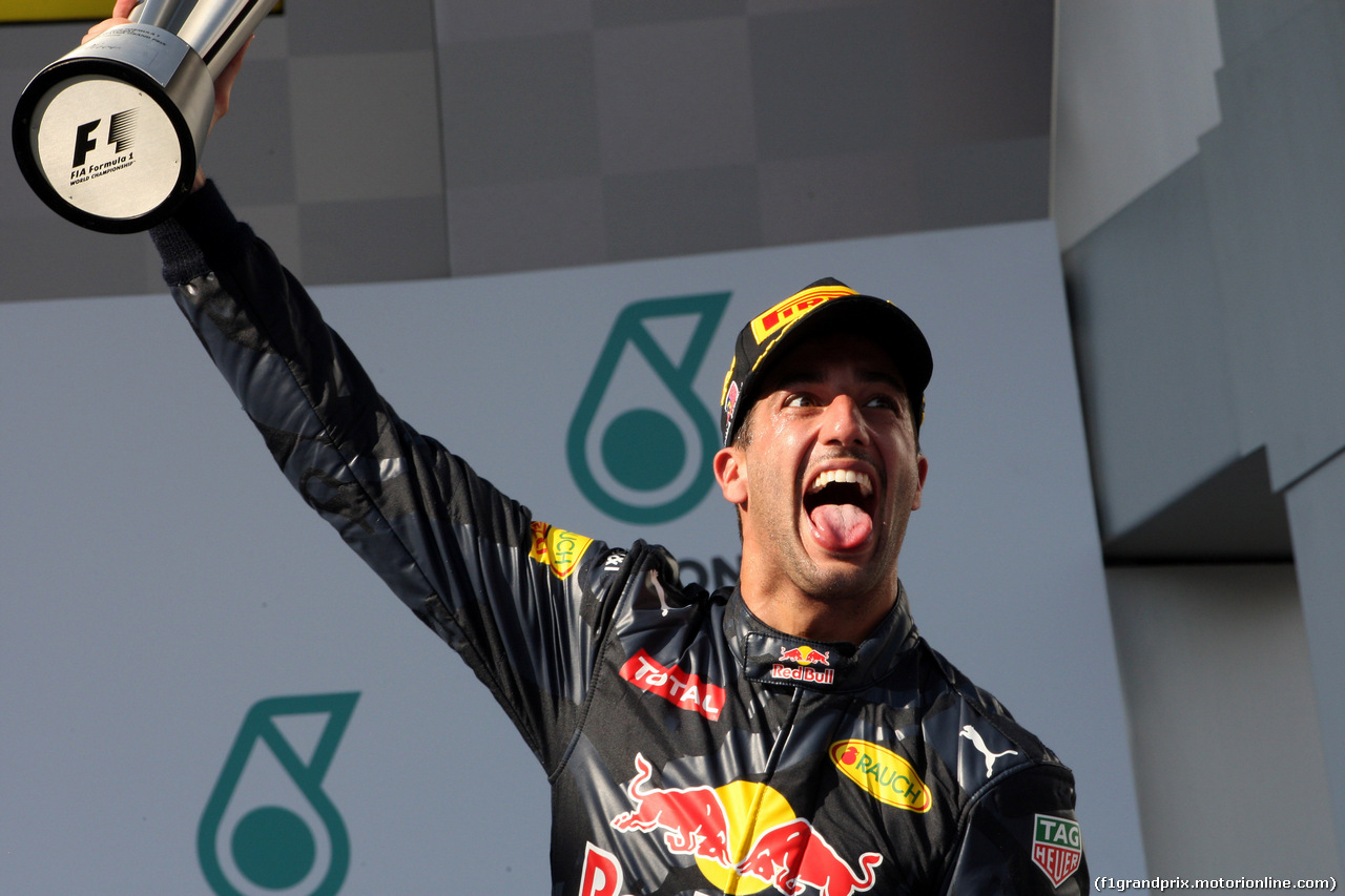 GP MALESIA, 02.10.2016 - Gara, Daniel Ricciardo (AUS) Red Bull Racing RB12 vincitore