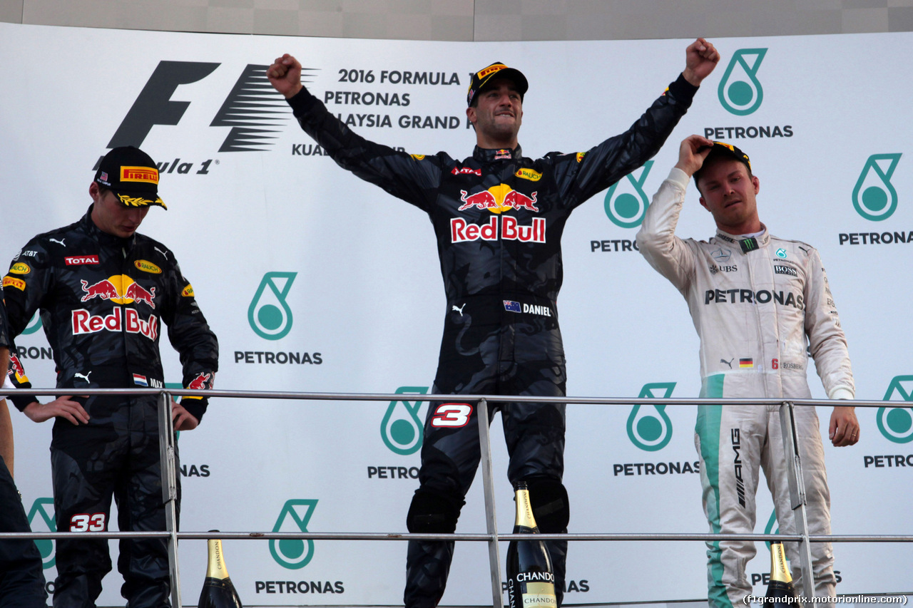 GP MALESIA, 02.10.2016 - Gara, Daniel Ricciardo (AUS) Red Bull Racing RB12 vincitore