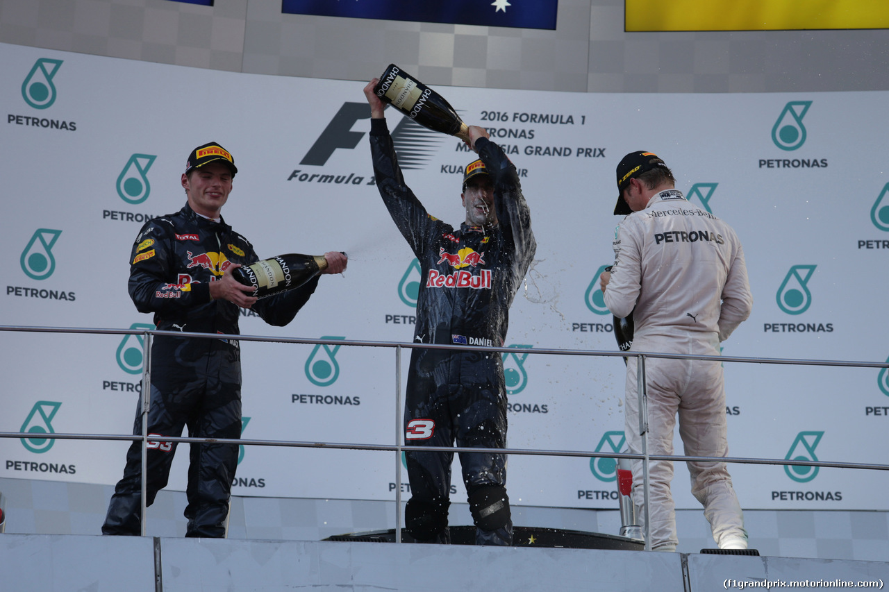 GP MALESIA, 02.10.2016 - Gara, Daniel Ricciardo (AUS) Red Bull Racing RB12vincitore