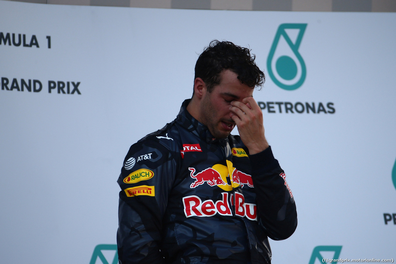 GP MALESIA, 02.10.2016 - Gara, Daniel Ricciardo (AUS) Red Bull Racing RB12vincitore