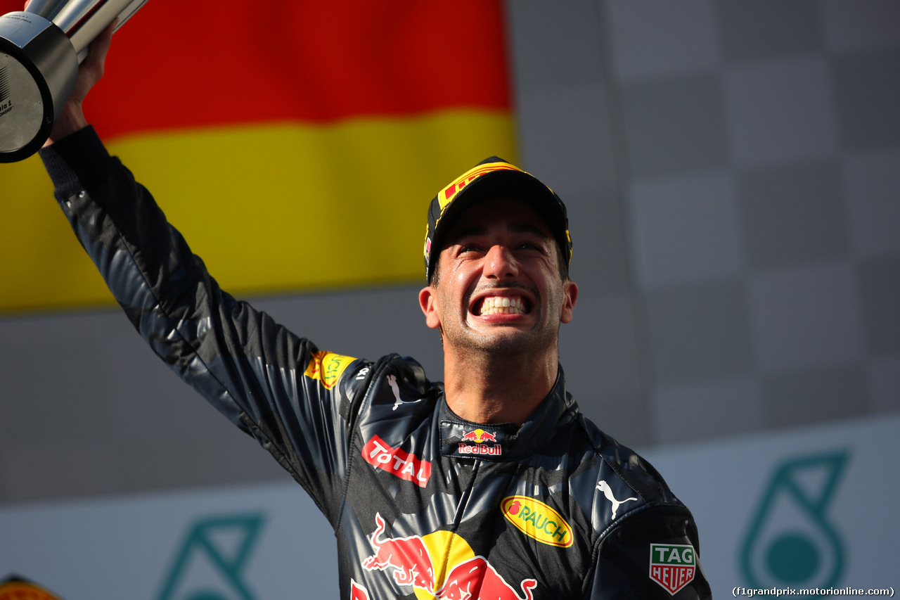 GP MALESIA, 02.10.2016 - Gara, Daniel Ricciardo (AUS) Red Bull Racing RB12 vincitore