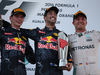 GP MALESIA, 02.10.2016 - Gara, secondo Max Verstappen (NED) Red Bull Racing RB12, Daniel Ricciardo (AUS) Red Bull Racing RB12 vincitore e terzo Nico Rosberg (GER) Mercedes AMG F1 W07 Hybrid