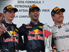 GP MALESIA, 02.10.2016 - Gara, secondo Max Verstappen (NED) Red Bull Racing RB12, Daniel Ricciardo (AUS) Red Bull Racing RB12 vincitore e terzo Nico Rosberg (GER) Mercedes AMG F1 W07 Hybrid