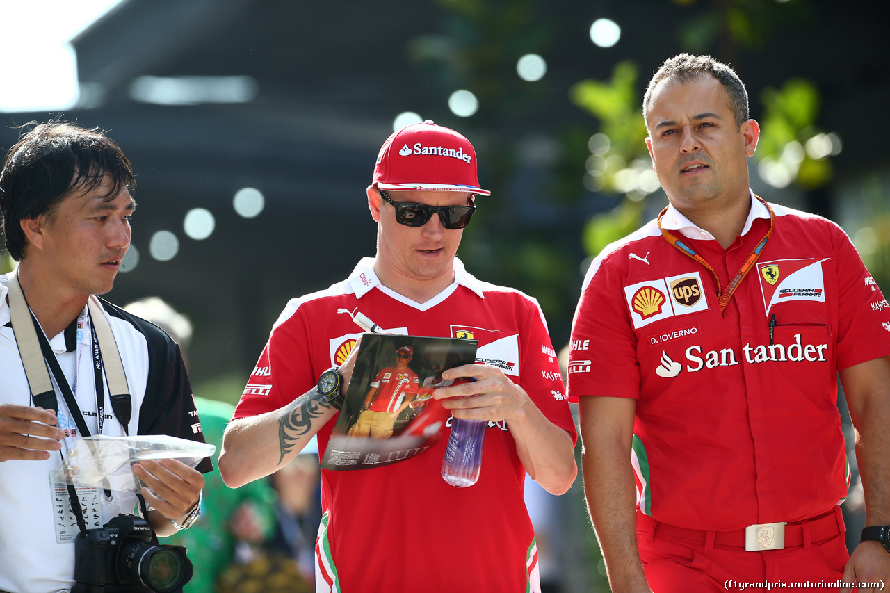 GP MALESIA, 30.09.2016 - Kimi Raikkonen (FIN) Ferrari SF16-H e Diego Ioverno (ITA) Ferrari Operations Director