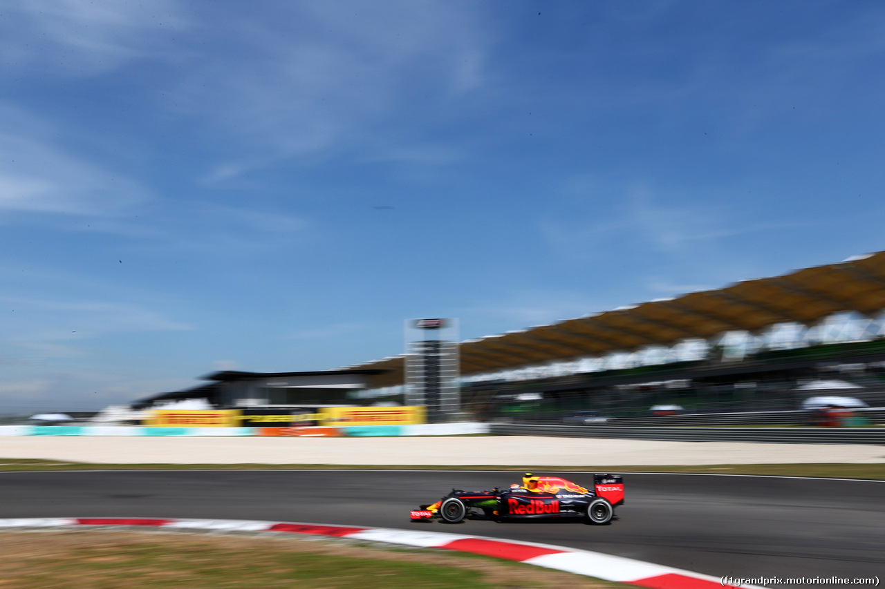 GP MALESIA, 30.09.2016 - Prove Libere 1, Max Verstappen (NED) Red Bull Racing RB12