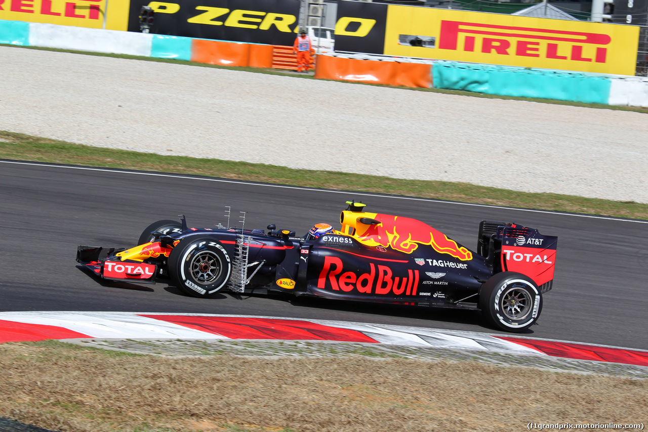 GP MALESIA, 30.09.2016 - Prove Libere 1, Max Verstappen (NED) Red Bull Racing RB12