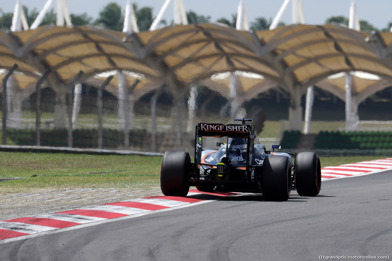 GP MALESIA, 30.09.2016 - Prove Libere 1, Sergio Perez (MEX) Sahara Force India F1 VJM09