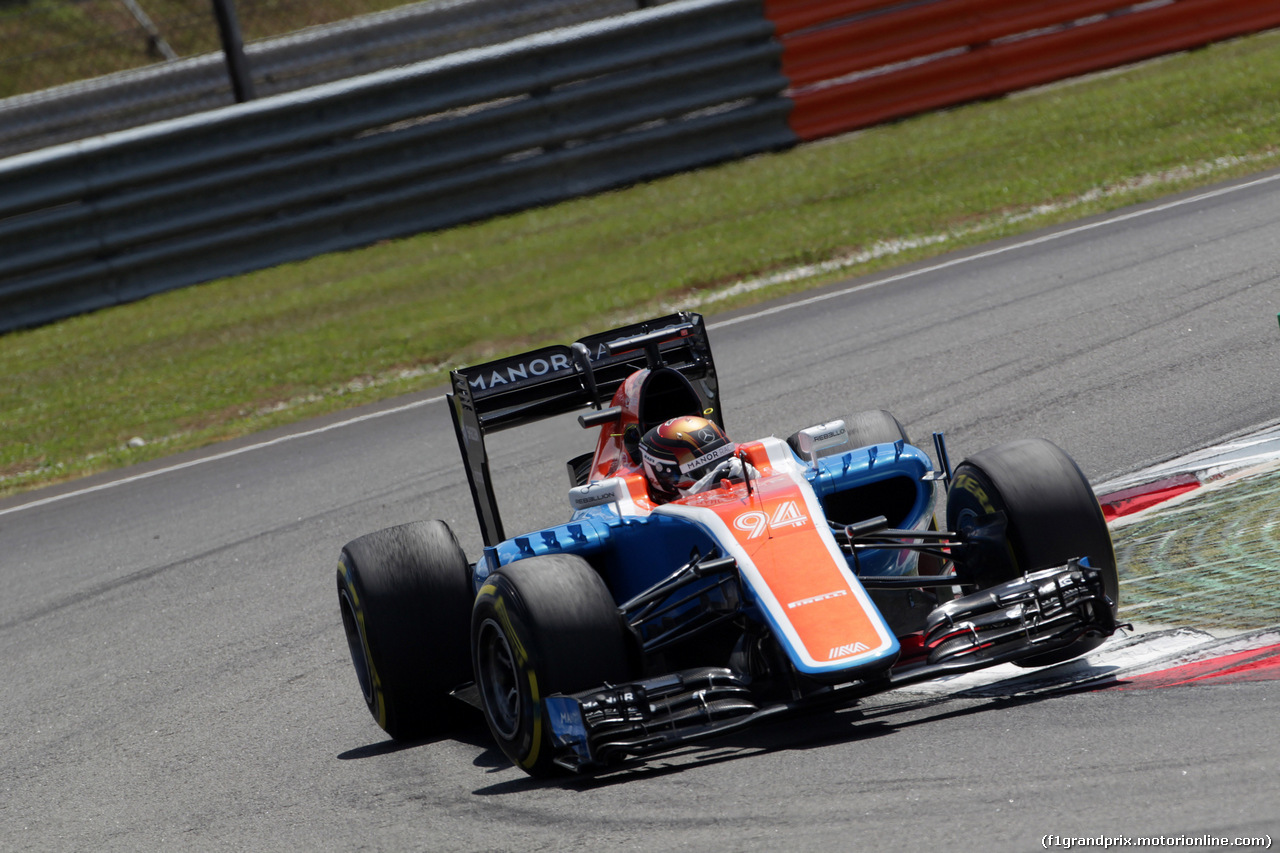 GP MALESIA, 30.09.2016 - Prove Libere 2, Pascal Wehrlein (GER) Manor Racing MRT05
