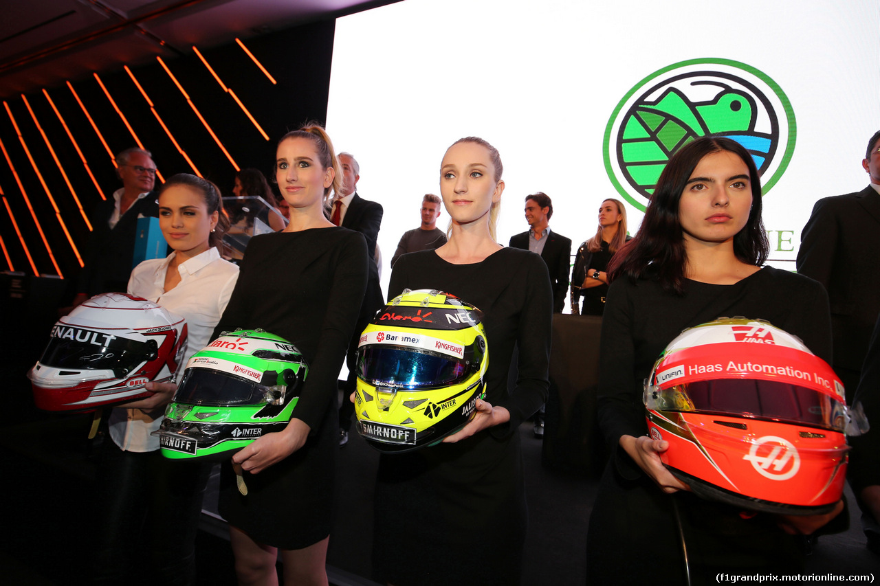 GP MESSICO, Helmets up for auction at an Inter / Sahara Force India F1 Team event.
26.10.2016.