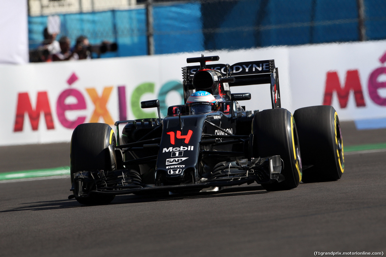 GP MESSICO, 29.10.2016 - Prove Libere 3, Fernando Alonso (ESP) McLaren Honda MP4-31