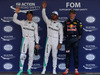 GP MESSICO, 29.10.2016 - Qualifiche, secondo Nico Rosberg (GER) Mercedes AMG F1 W07 Hybrid, Lewis Hamilton (GBR) Mercedes AMG F1 W07 Hybrid pole position e terzo Max Verstappen (NED) Red Bull Racing RB12