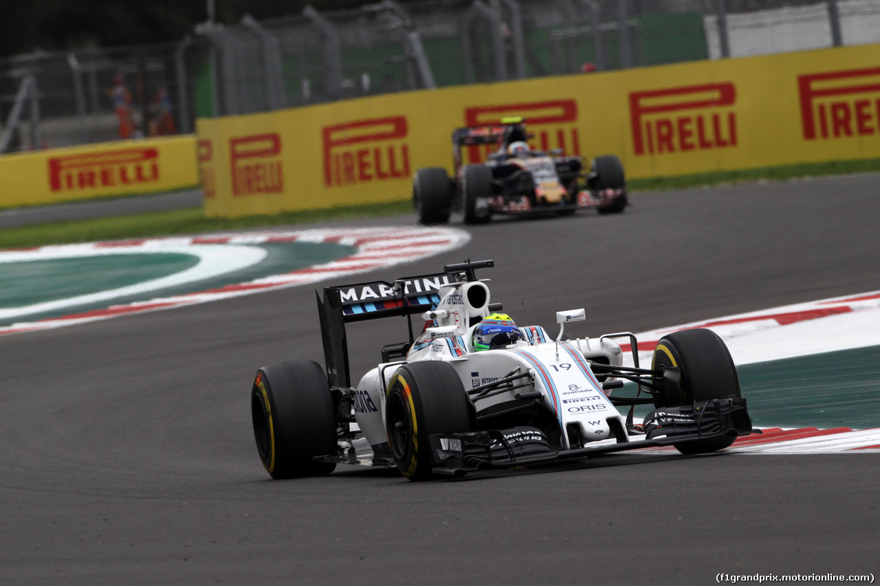 GP MESSICO, 28.10.2016 - Prove Libere 1, Felipe Massa (BRA) Williams FW38 e Carlos Sainz Jr (ESP) Scuderia Toro Rosso STR11