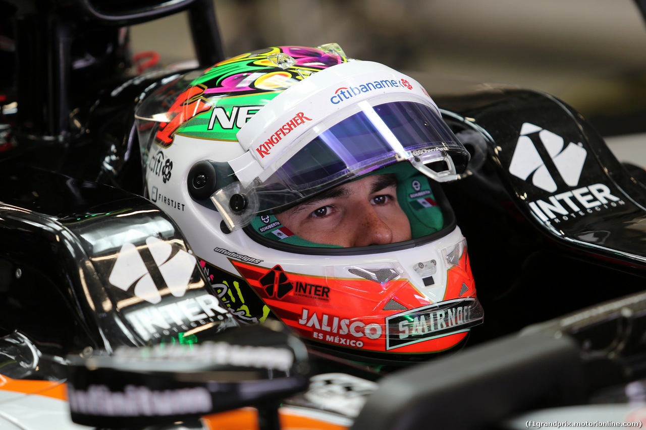 GP MESSICO, 28.10.2016 - Prove Libere 1, Sergio Perez (MEX) Sahara Force India F1 VJM09