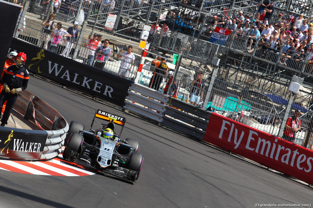 GP MONACO, 28.05.2016 - Prove Libere 3, Sergio Perez (MEX) Sahara Force India F1 VJM09