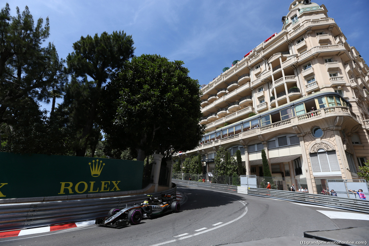 GP MONACO, 28.05.2016 - Prove Libere 3, Sergio Perez (MEX) Sahara Force India F1 VJM09