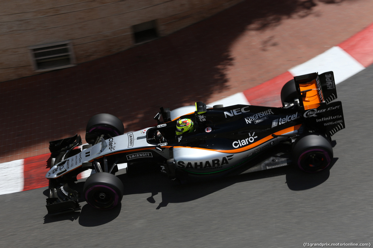 GP MONACO, 28.05.2016 - Prove Libere 3, Sergio Perez (MEX) Sahara Force India F1 VJM09