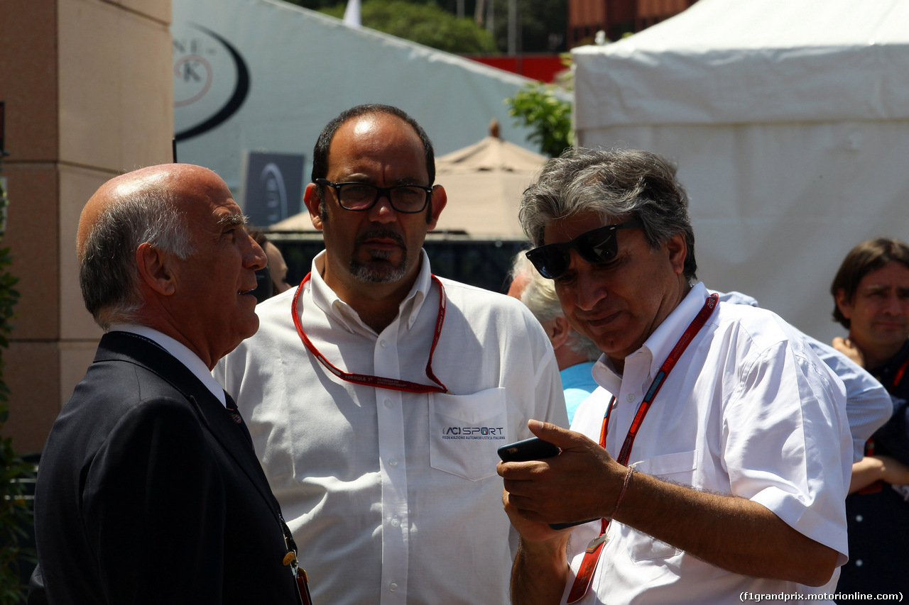 GP MONACO, 28.05.2016 - Prove Libere 3, (L) Dr. Angelo Sticchi Damiani (ITA) Aci Csai President e Pasquale Lattuneddu (ITA), FOM