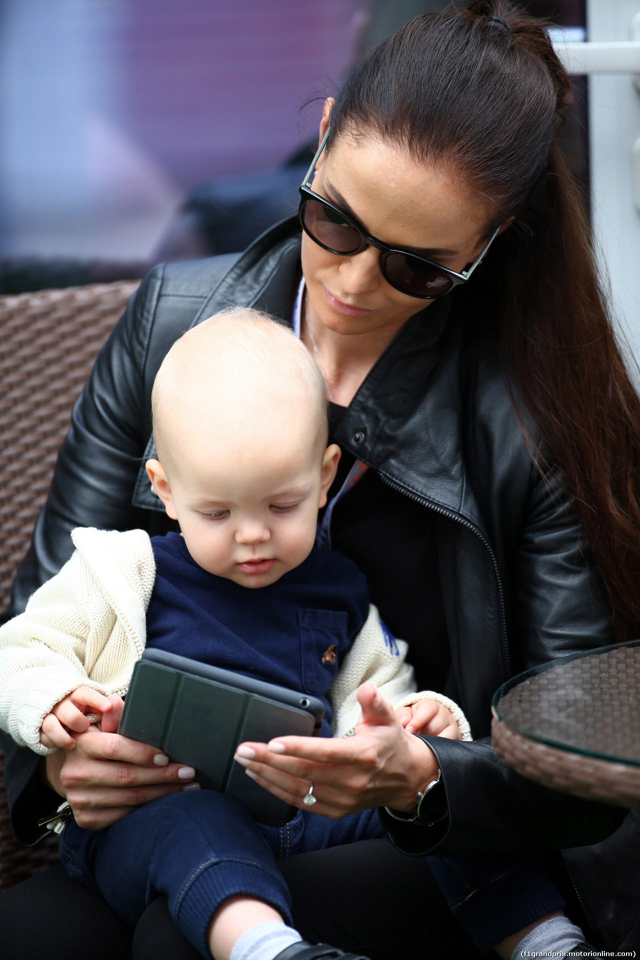 GP RUSSIA, 30.04.2016 - Qualifiche, Minttu Virtanen, girlfriend of Kimi Raikkonen (FIN) e their son Robin