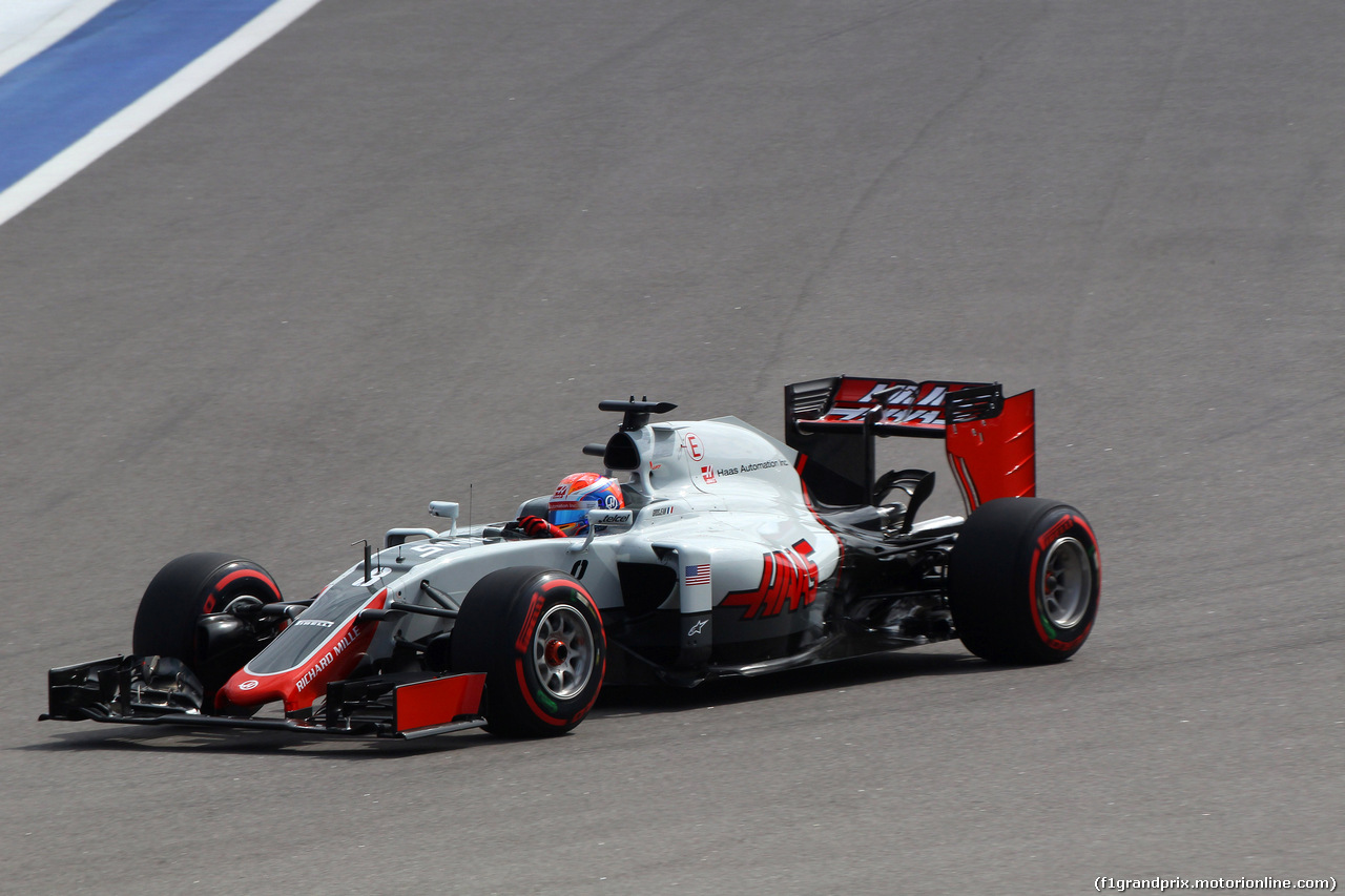 GP RUSSIA, 29.04.2016 - Prove Libere 1, Romain Grosjean (FRA) Haas F1 Team VF-16