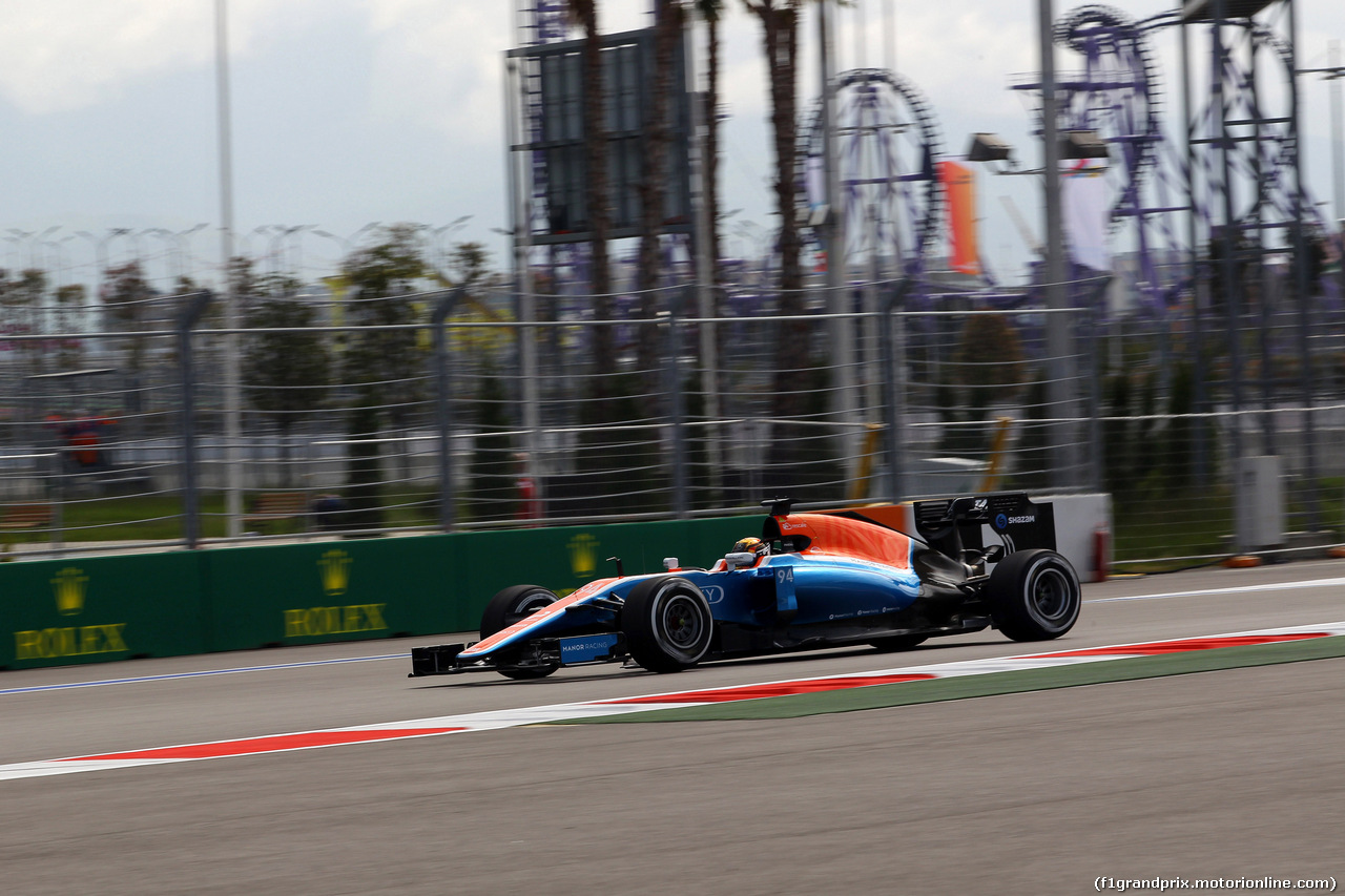 GP RUSSIA, 29.04.2016 - Prove Libere 1, Pascal Wehrlein (GER) Manor Racing MRT05