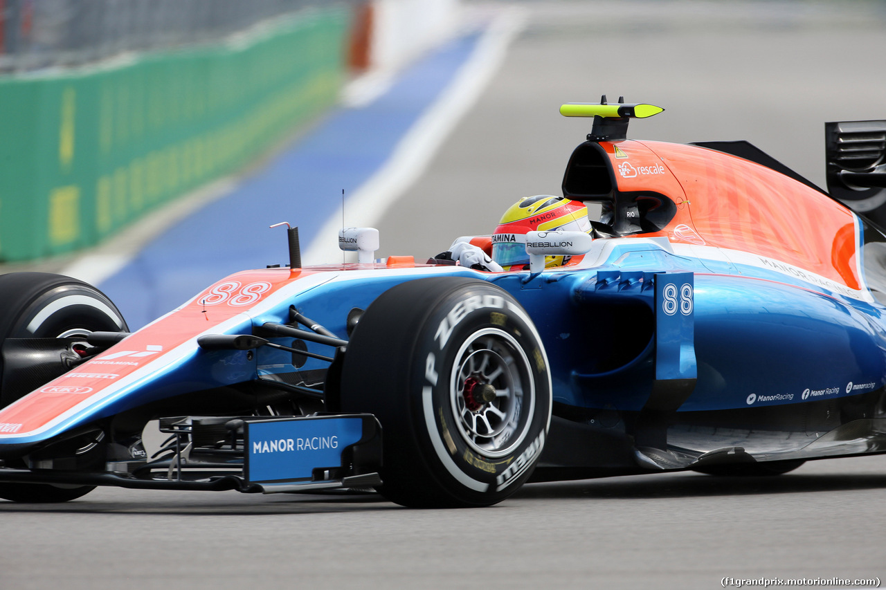 GP RUSSIA, 29.04.2016 - Prove Libere 1, Rio Haryanto (IND) Manor Racing MRT05