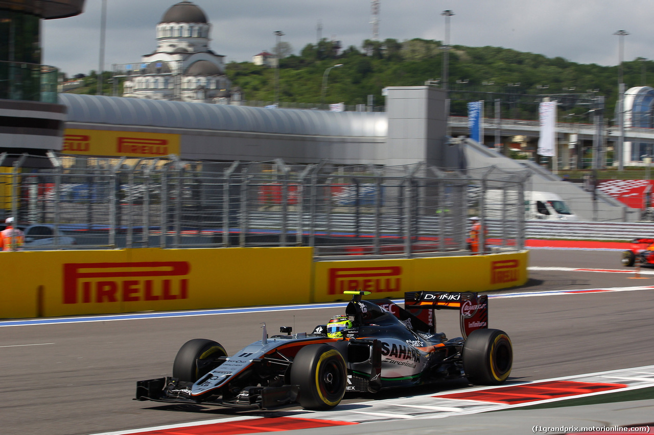 GP RUSSIA, 29.04.2016 - Prove Libere 2, Sergio Perez (MEX) Sahara Force India F1 VJM09