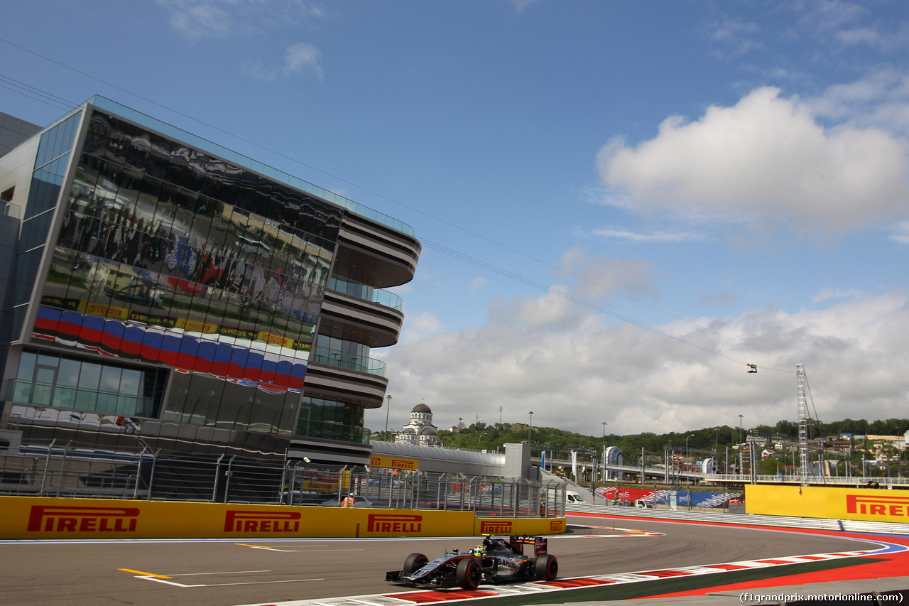 GP RUSSIA, 29.04.2016 - Prove Libere 2, Sergio Perez (MEX) Sahara Force India F1 VJM09