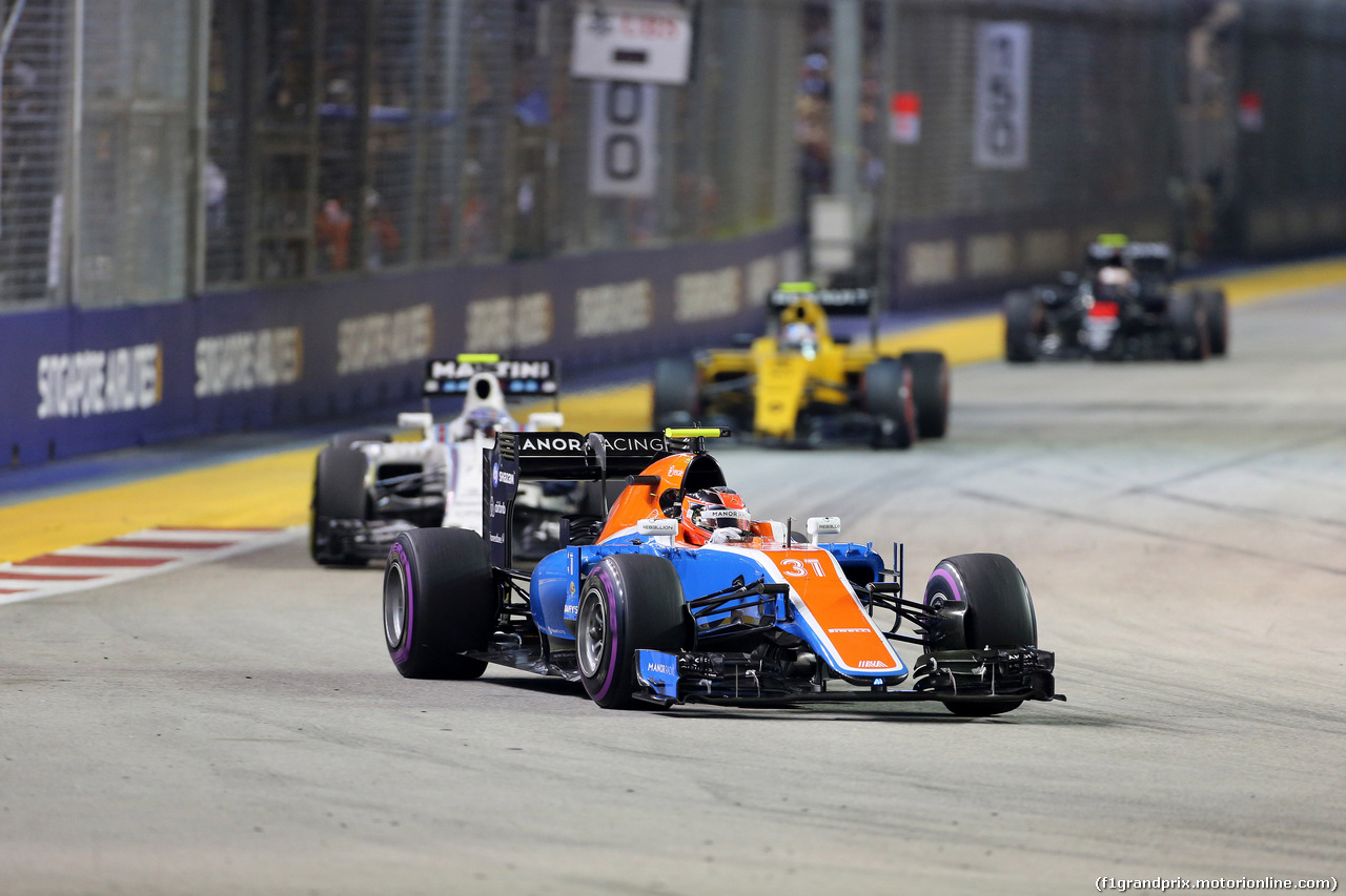 GP SINGAPORE, 18.09.2016 - Gara, Esteban Ocon (FRA) Manor Racing MRT05