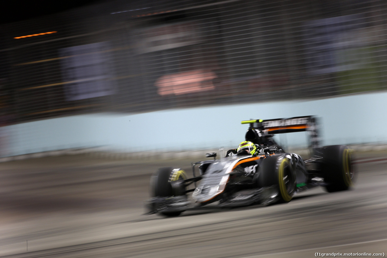 GP SINGAPORE, 18.09.2016 - Gara, Sergio Perez (MEX) Sahara Force India F1 VJM09