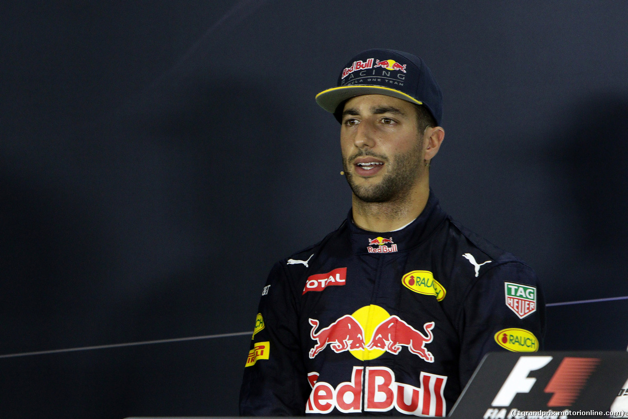 GP SINGAPORE, 17.09.2016 - Qualifiche, Conferenza Stampa, Daniel Ricciardo (AUS) Red Bull Racing RB12