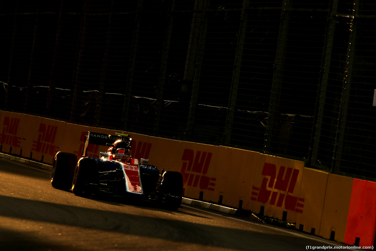 GP SINGAPORE, 16.09.2016 - Prove Libere 1, Esteban Ocon (FRA) Manor Racing MRT05