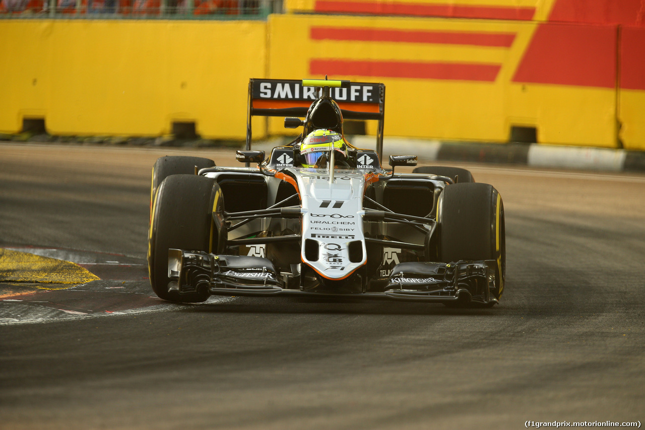 GP SINGAPORE, 16.09.2016 - Prove Libere 1, Sergio Perez (MEX) Sahara Force India F1 VJM09