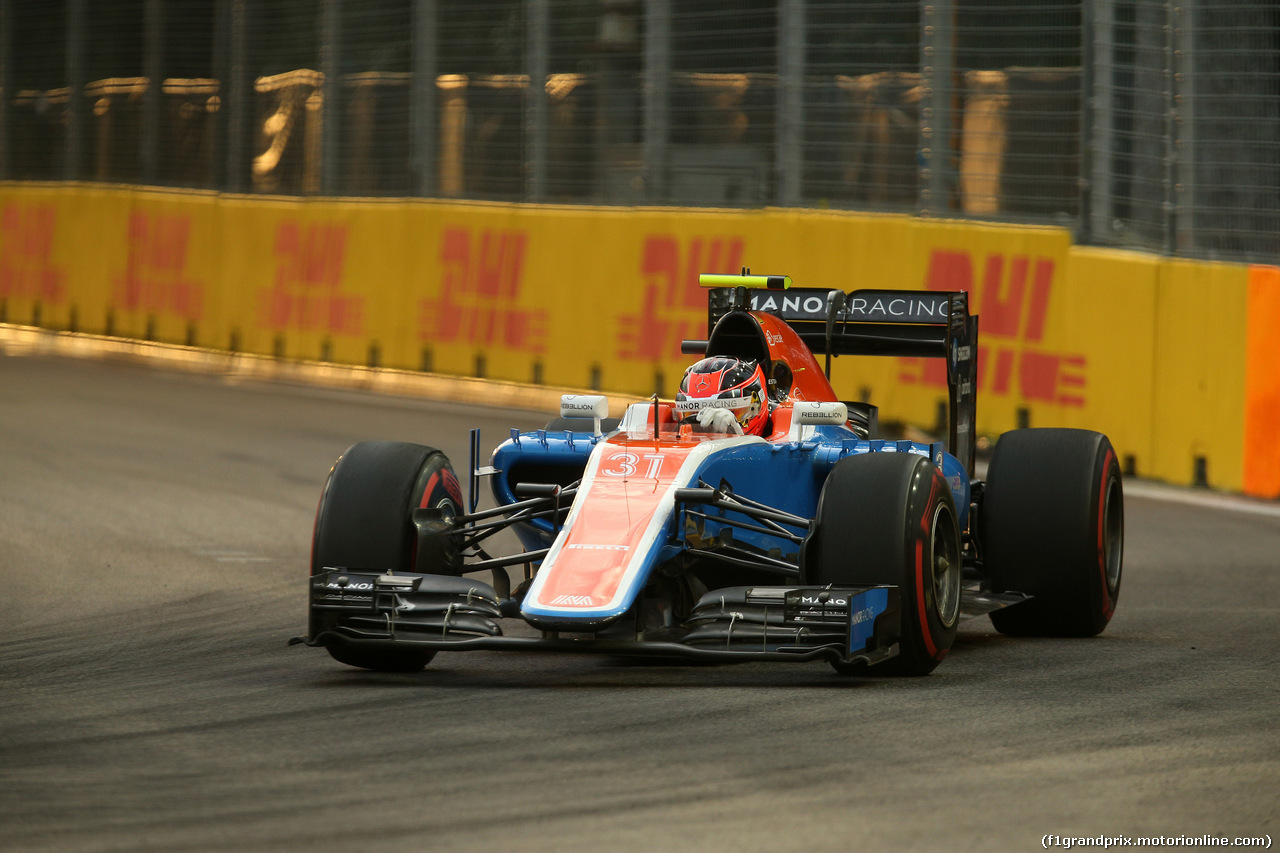 GP SINGAPORE, 16.09.2016 - Prove Libere 1, Esteban Ocon (FRA) Manor Racing MRT05