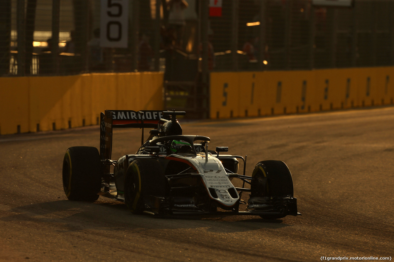 GP SINGAPORE, 16.09.2016 - Prove Libere 1, Nico Hulkenberg (GER) Sahara Force India F1 VJM09 with Halo cover