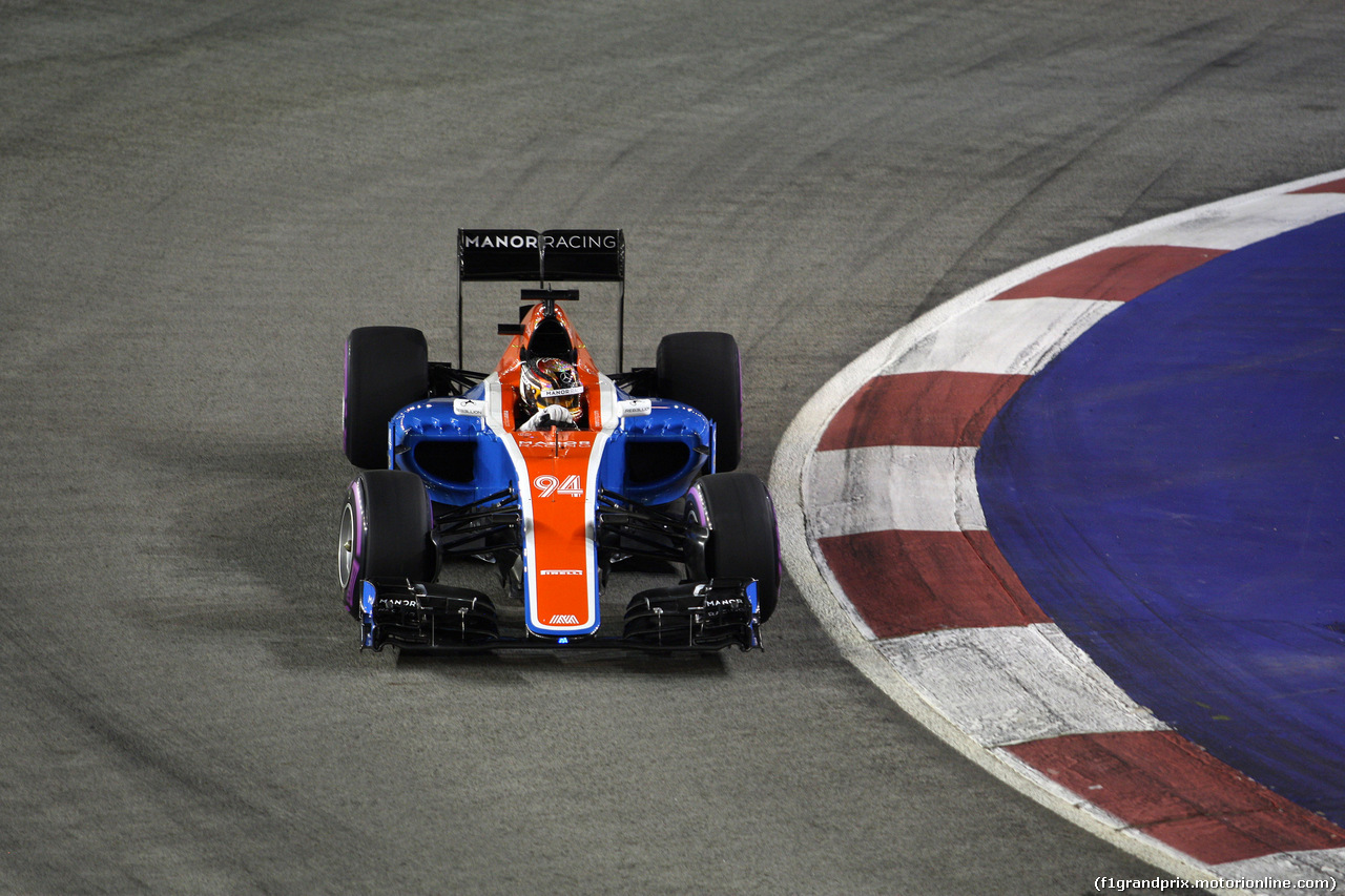 GP SINGAPORE, 16.09.2016 - Prove Libere 2, Pascal Wehrlein (GER) Manor Racing MRT05