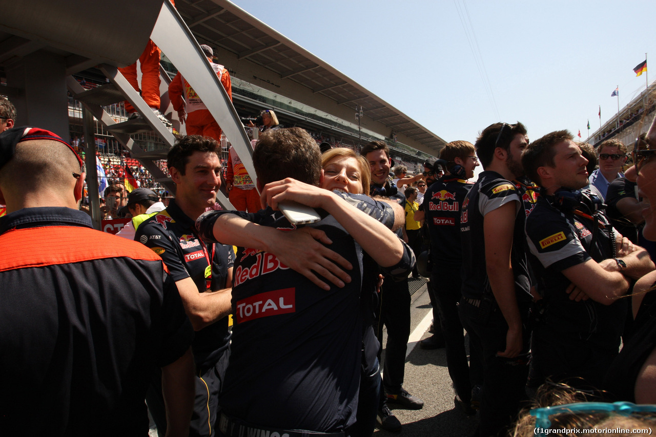 GP SPAGNA, 15.05.2016- Gara 2, Red Bull Racing RB12 celebrates the victory of Max Verstappen (NED) Red Bull Racing RB12