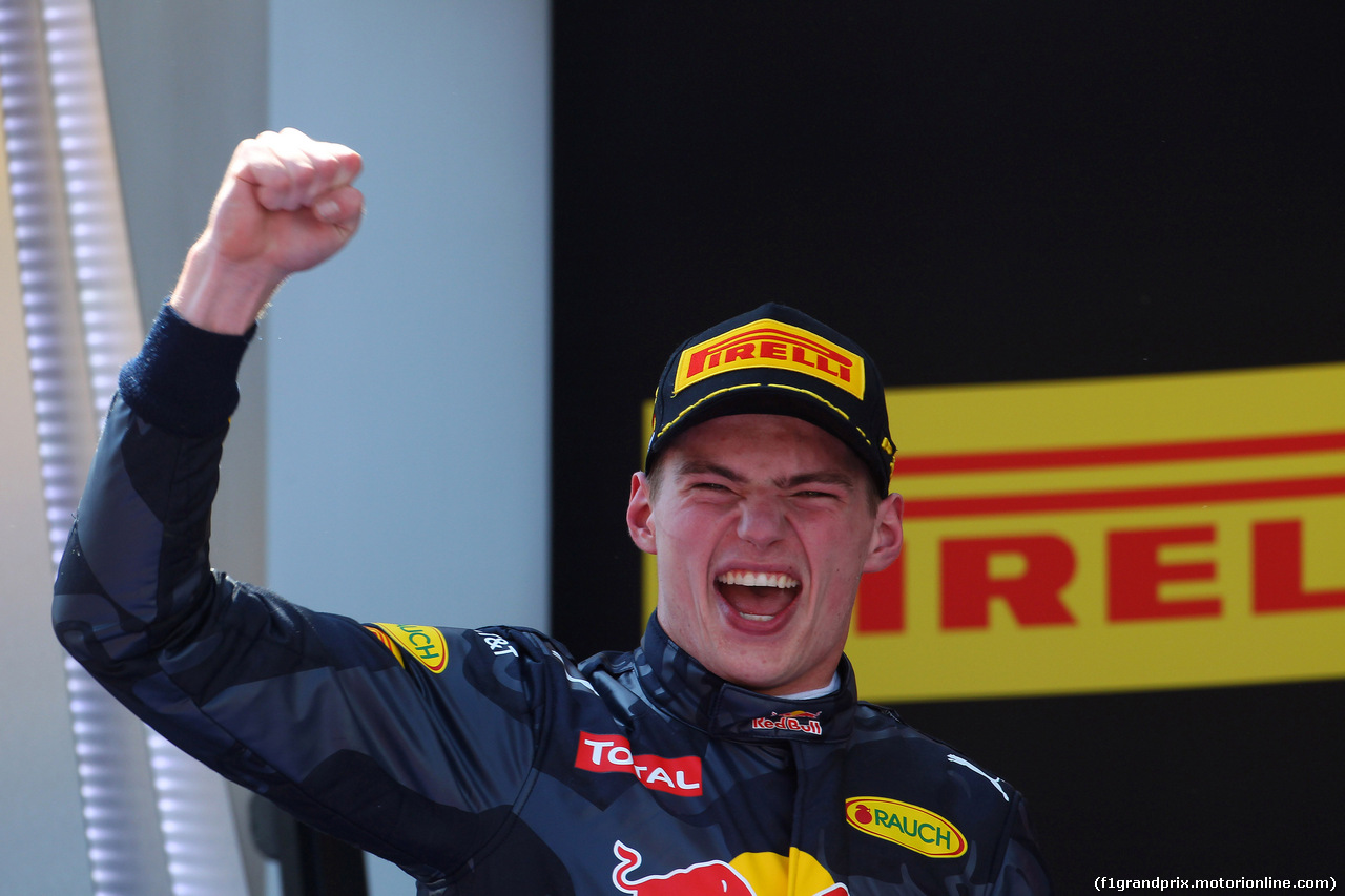 GP SPAGNA, 15.05.2016- Gara 2, Max Verstappen (NED) Red Bull Racing RB12 vincitore