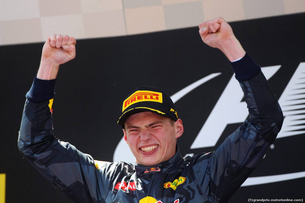 GP SPAGNA, 15.05.2016- Gara 2, Max Verstappen (NED) Red Bull Racing RB12 vincitore