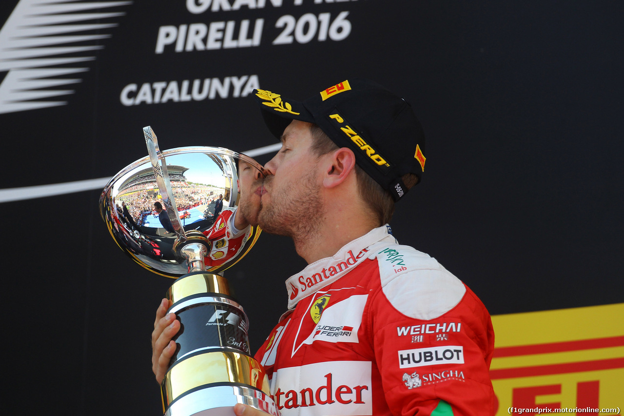 GP SPAGNA, 15.05.2016- Gara 2, terzo Sebastian Vettel (GER) Ferrari SF16-H