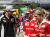 GP SPAGNA, 12.05.2016 -  Nico Hulkenberg (GER) Sahara Force India F1 VJM09, Sebastian Vettel (GER) Ferrari SF16-H e Britta Roeske (AUT) Ferrari Press Officer.