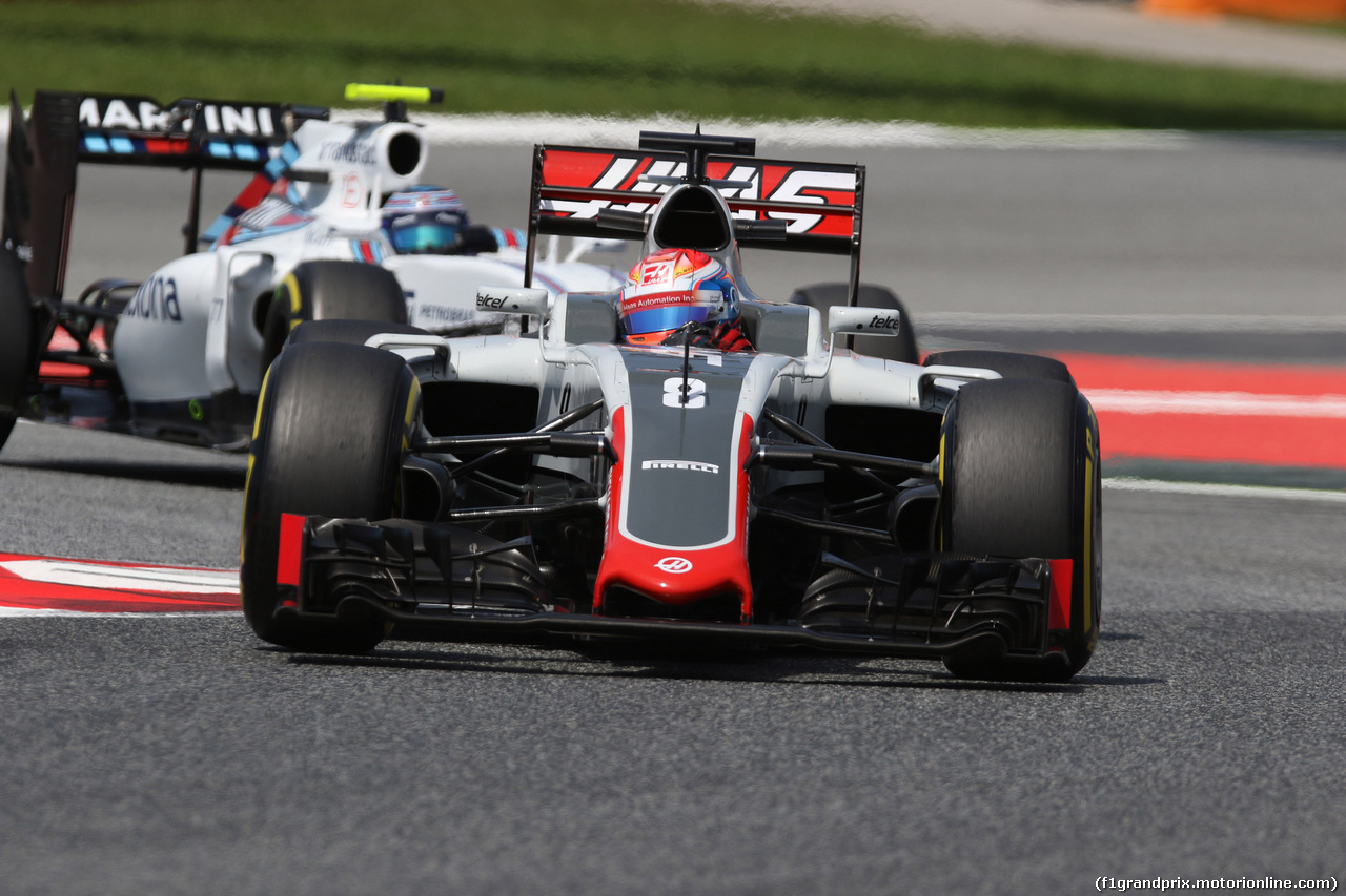 GP SPAGNA, 14.05.2016 - Prove Libere 3, Esteban Gutierrez (MEX) Haas F1 Team VF-16 e Valtteri Bottas (FIN) Williams FW38