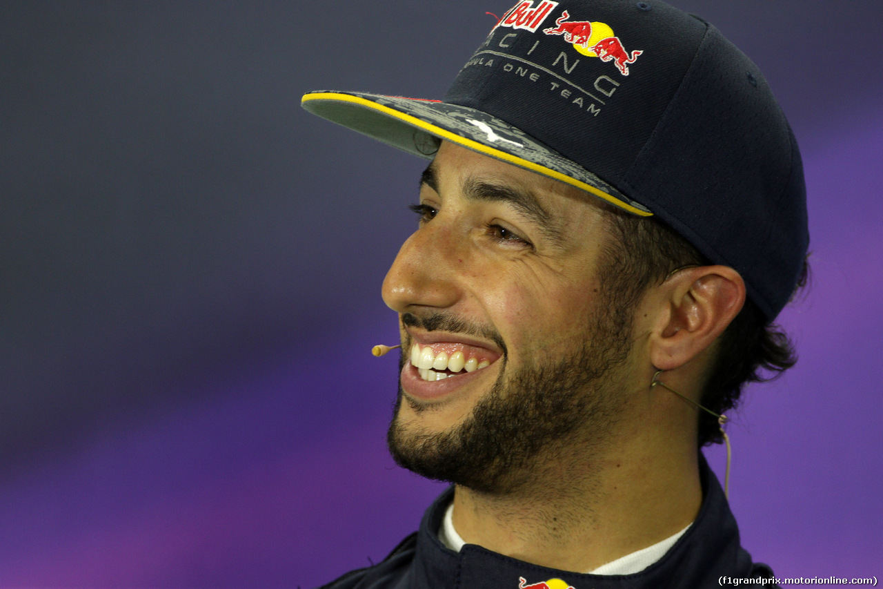 GP SPAGNA, 14.05.2016 - Qualifiche, Conferenza Stampa, terzo Daniel Ricciardo (AUS) Red Bull Racing RB12