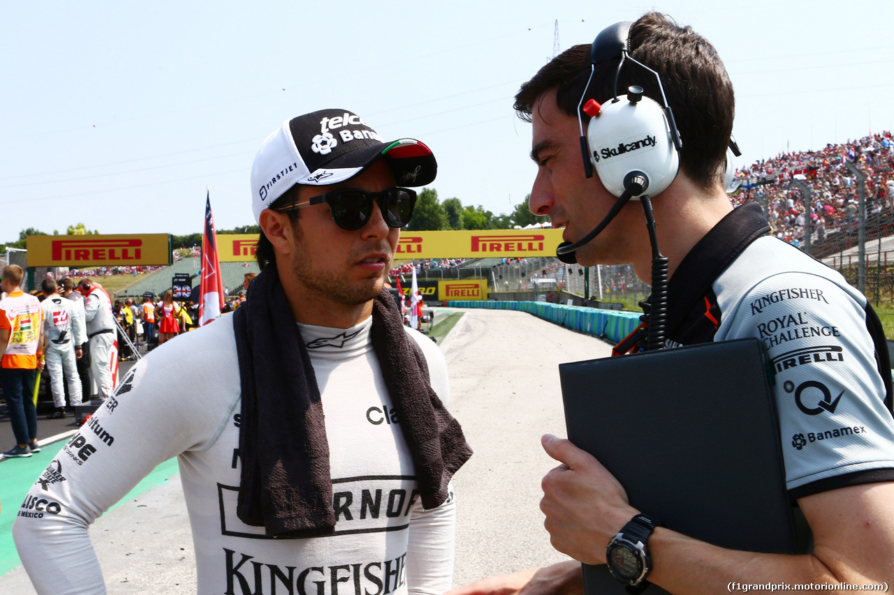 GP UNGHERIA, 24.07.2016 - Gara, Sergio Perez (MEX) Sahara Force India F1 VJM09