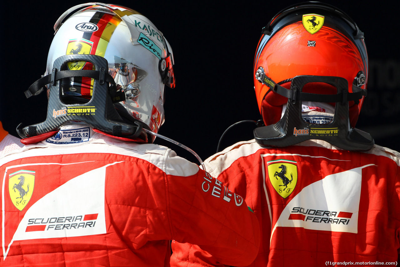 GP UNGHERIA, 24.07.2016 - Gara, Sebastian Vettel (GER) Ferrari SF16-H e Kimi Raikkonen (FIN) Ferrari SF16-H