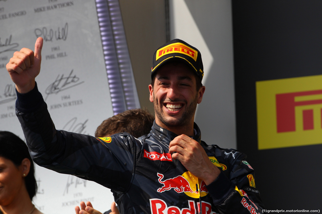 GP UNGHERIA, 24.07.2016 - Gara, terzo Daniel Ricciardo (AUS) Red Bull Racing RB12