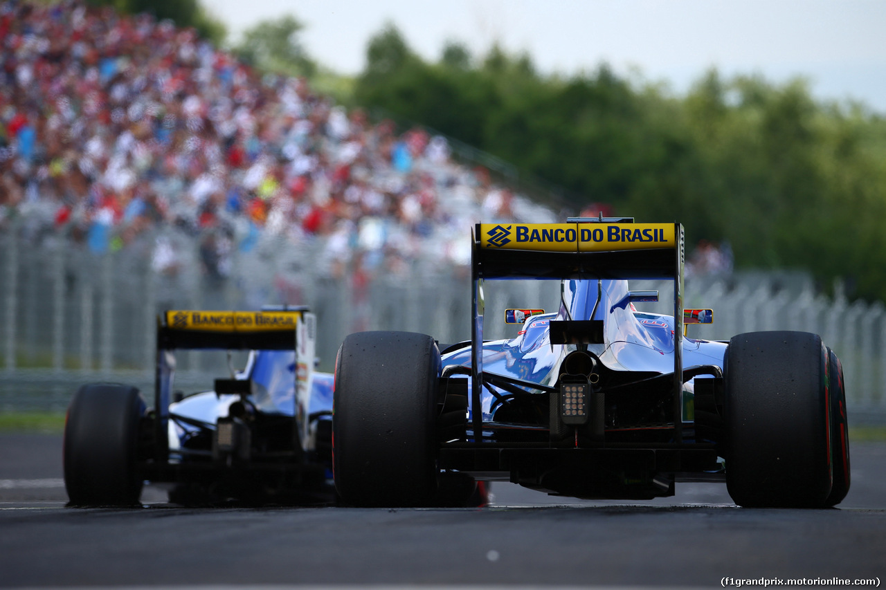 GP UNGHERIA, 23.07.2016 - Prove Libere 3, Marcus Ericsson (SUE) Sauber C34 e Felipe Nasr (BRA) Sauber C34