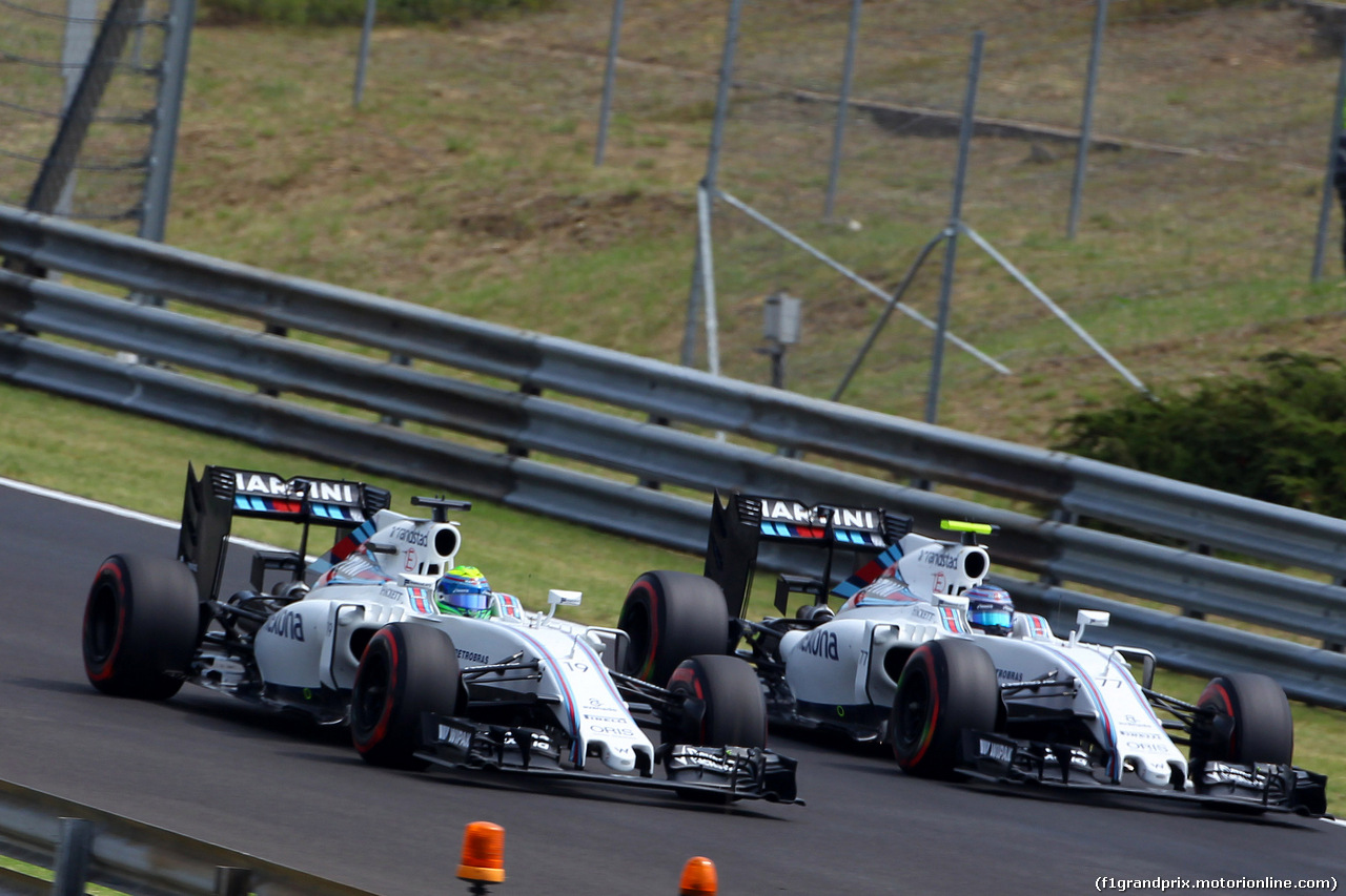 GP UNGHERIA, 23.07.2016 - Prove Libere 3, Felipe Massa (BRA) Williams FW38 e Valtteri Bottas (FIN) Williams FW38